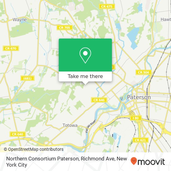 Mapa de Northern Consortium Paterson, Richmond Ave