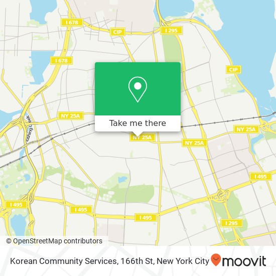 Korean Community Services, 166th St map