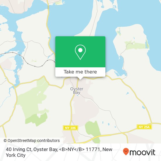 Mapa de 40 Irving Ct, Oyster Bay, <B>NY< / B> 11771