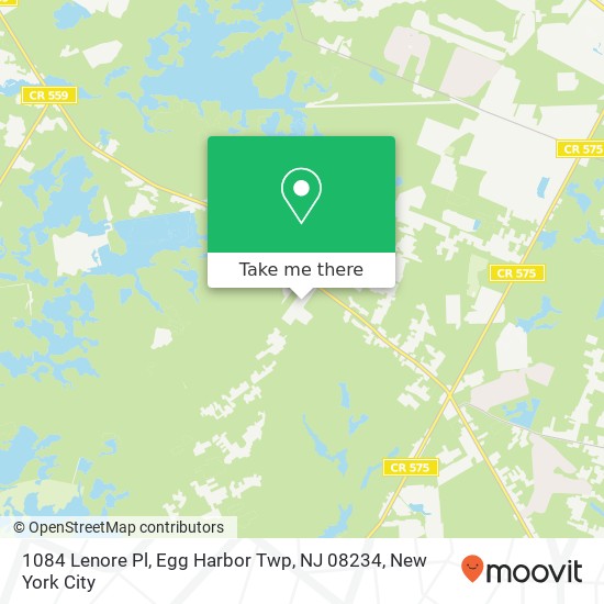 Mapa de 1084 Lenore Pl, Egg Harbor Twp, NJ 08234