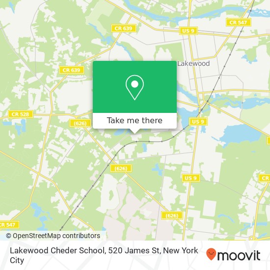 Mapa de Lakewood Cheder School, 520 James St