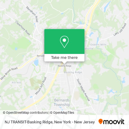 Mapa de NJ TRANSIT-Basking Ridge