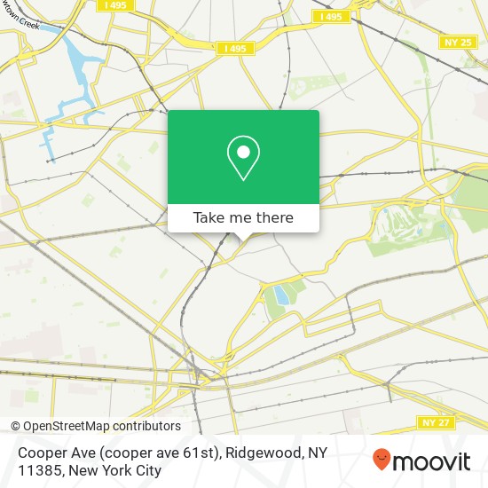 Mapa de Cooper Ave (cooper ave 61st), Ridgewood, NY 11385