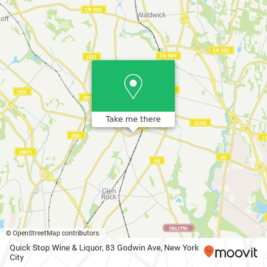 Quick Stop Wine & Liquor, 83 Godwin Ave map