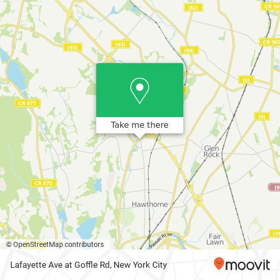 Lafayette Ave at Goffle Rd map