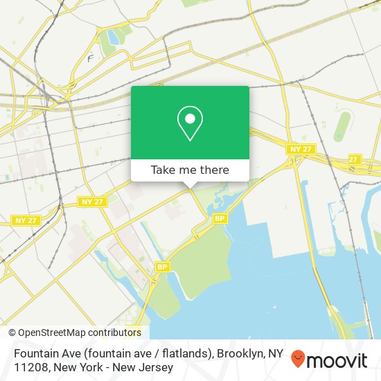 Mapa de Fountain Ave (fountain ave / flatlands), Brooklyn, NY 11208