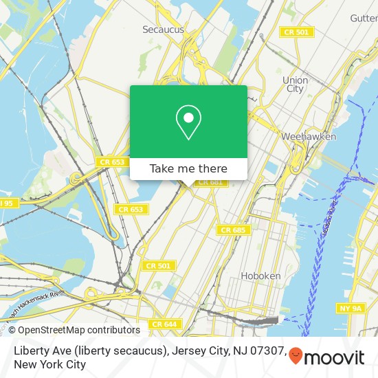 Liberty Ave (liberty secaucus), Jersey City, NJ 07307 map