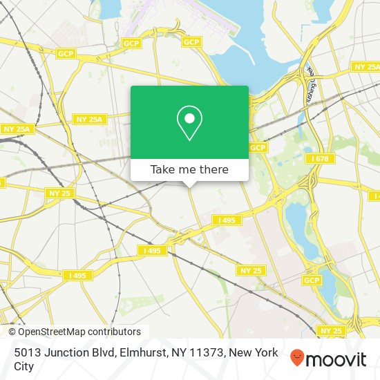 Mapa de 5013 Junction Blvd, Elmhurst, NY 11373