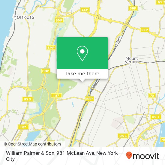 Mapa de William Palmer & Son, 981 McLean Ave