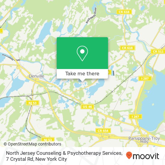 Mapa de North Jersey Counseling & Psychotherapy Services, 7 Crystal Rd