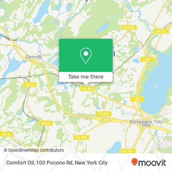 Mapa de Comfort Oil, 100 Pocono Rd