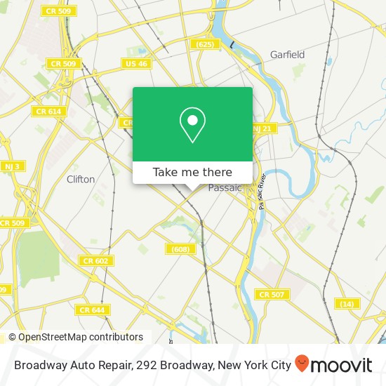 Mapa de Broadway Auto Repair, 292 Broadway