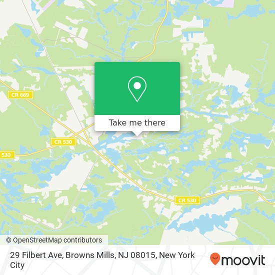 Mapa de 29 Filbert Ave, Browns Mills, NJ 08015