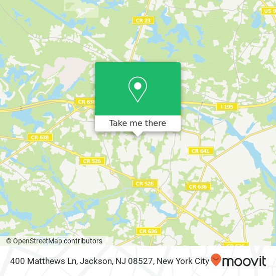 Mapa de 400 Matthews Ln, Jackson, NJ 08527