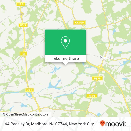 Mapa de 64 Peasley Dr, Marlboro, NJ 07746