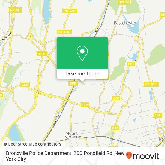 Bronxville Police Department, 200 Pondfield Rd map