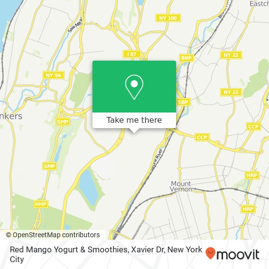 Mapa de Red Mango Yogurt & Smoothies, Xavier Dr
