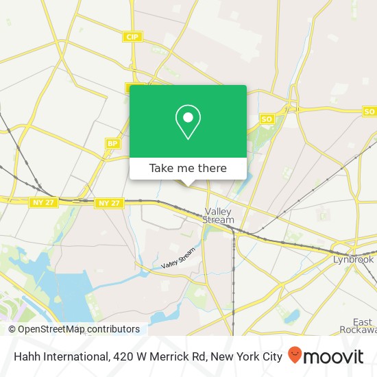 Mapa de Hahh International, 420 W Merrick Rd