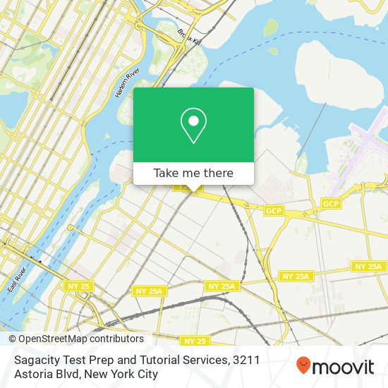 Mapa de Sagacity Test Prep and Tutorial Services, 3211 Astoria Blvd