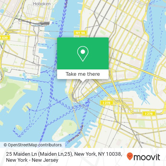 Mapa de 25 Maiden Ln (Maiden Ln,25), New York, NY 10038
