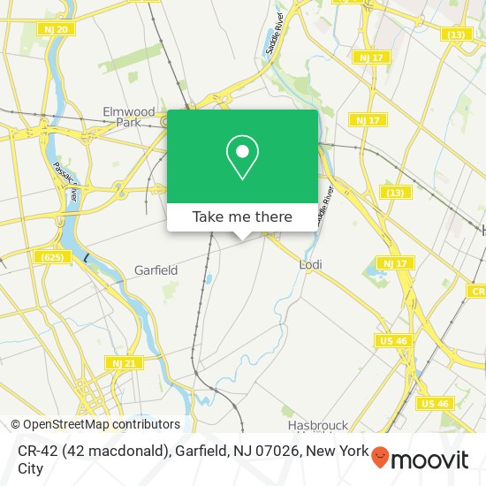 CR-42 (42 macdonald), Garfield, NJ 07026 map