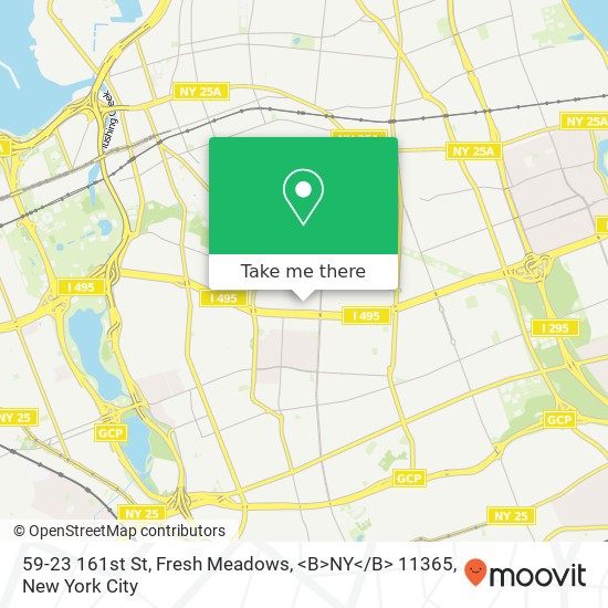 Mapa de 59-23 161st St, Fresh Meadows, <B>NY< / B> 11365