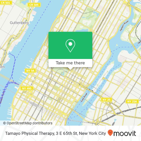 Tamayo Physical Therapy, 3 E 65th St map