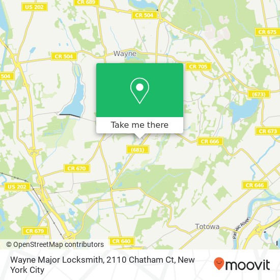 Mapa de Wayne Major Locksmith, 2110 Chatham Ct