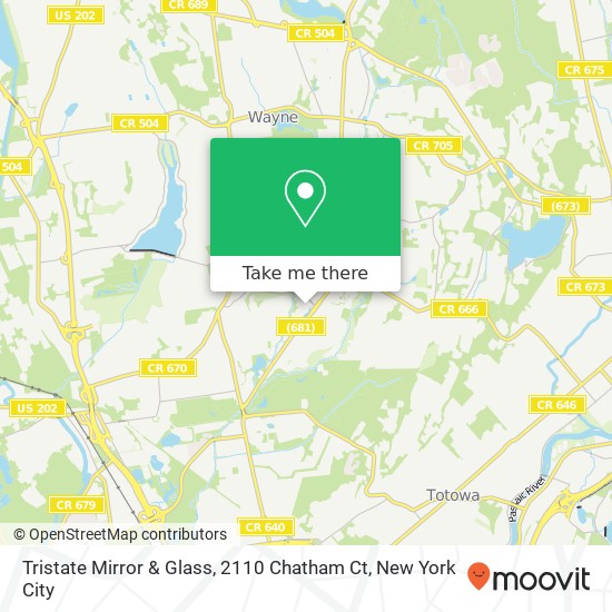 Mapa de Tristate Mirror & Glass, 2110 Chatham Ct