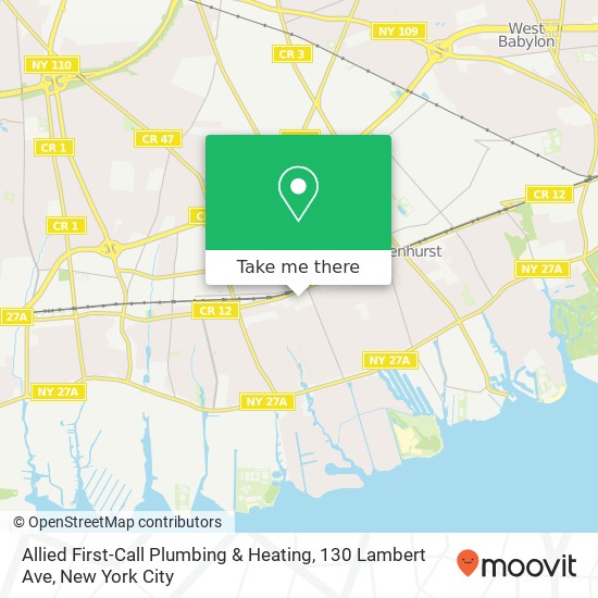 Mapa de Allied First-Call Plumbing & Heating, 130 Lambert Ave