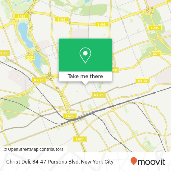 Mapa de Christ Deli, 84-47 Parsons Blvd
