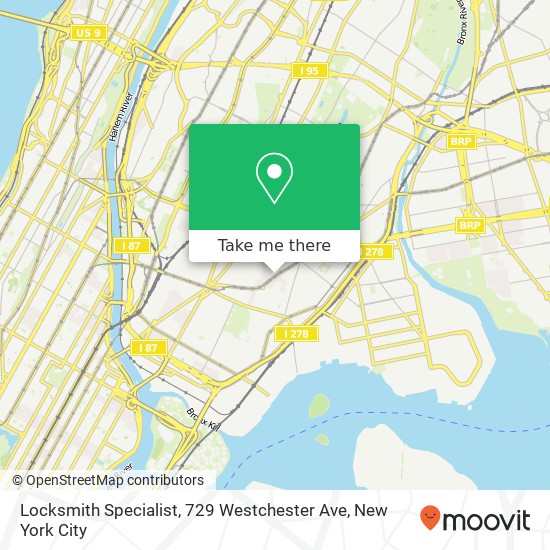 Mapa de Locksmith Specialist, 729 Westchester Ave