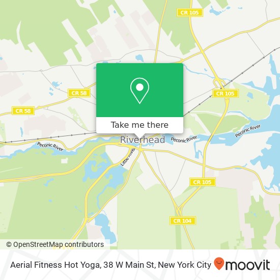 Mapa de Aerial Fitness Hot Yoga, 38 W Main St