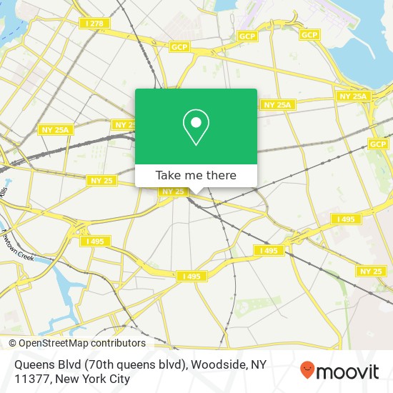 Mapa de Queens Blvd (70th queens blvd), Woodside, NY 11377