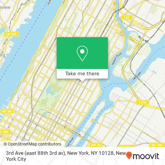 Mapa de 3rd Ave (east 88th 3rd av), New York, NY 10128
