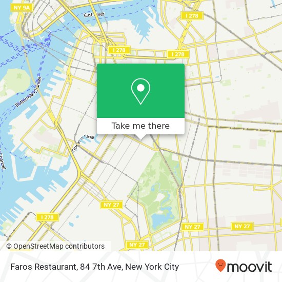 Mapa de Faros Restaurant, 84 7th Ave