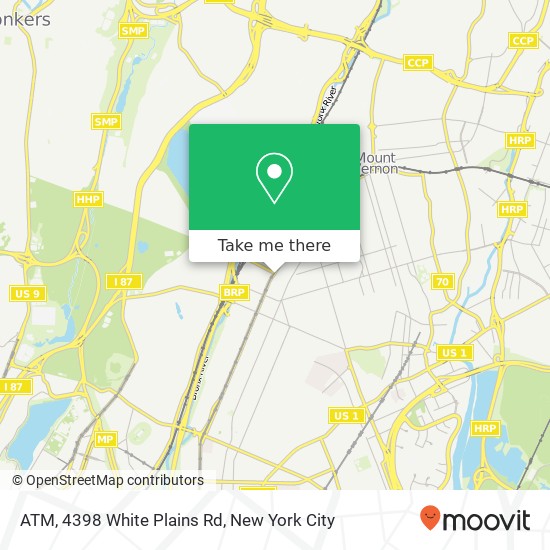 Mapa de ATM, 4398 White Plains Rd