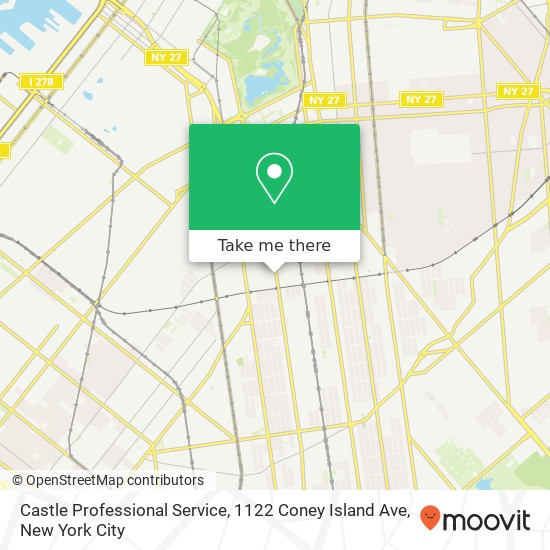 Mapa de Castle Professional Service, 1122 Coney Island Ave