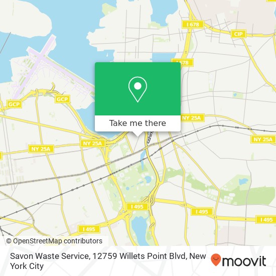 Mapa de Savon Waste Service, 12759 Willets Point Blvd