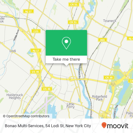 Mapa de Bonao Multi-Services, 54 Lodi St