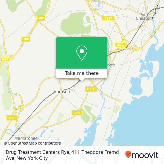 Mapa de Drug Treatment Centers Rye, 411 Theodore Fremd Ave