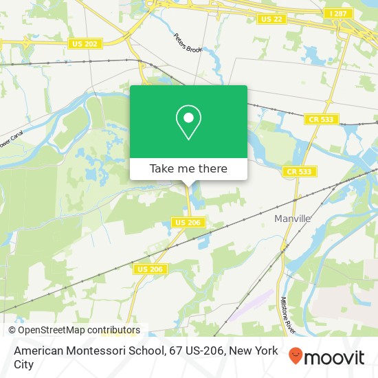 Mapa de American Montessori School, 67 US-206