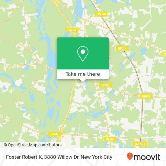 Mapa de Foster Robert K, 3880 Willow Dr