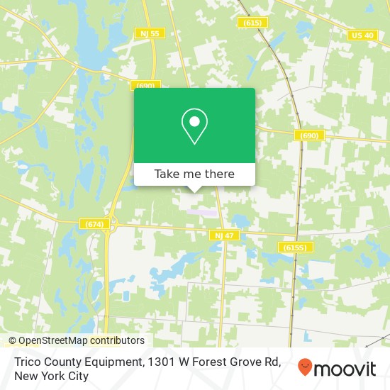 Mapa de Trico County Equipment, 1301 W Forest Grove Rd