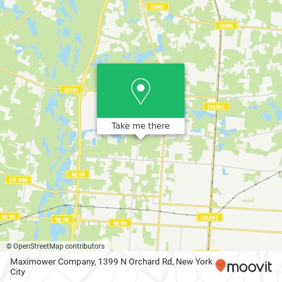 Mapa de Maximower Company, 1399 N Orchard Rd