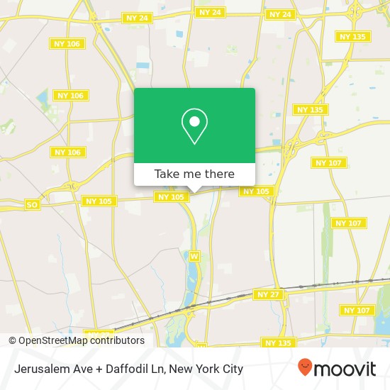 Jerusalem Ave + Daffodil Ln map