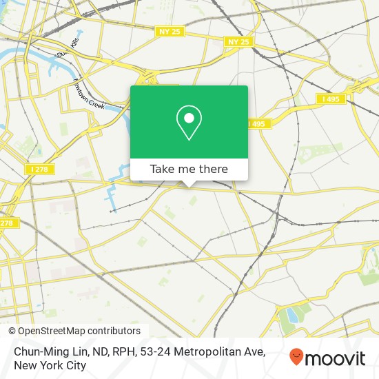 Mapa de Chun-Ming Lin, ND, RPH, 53-24 Metropolitan Ave