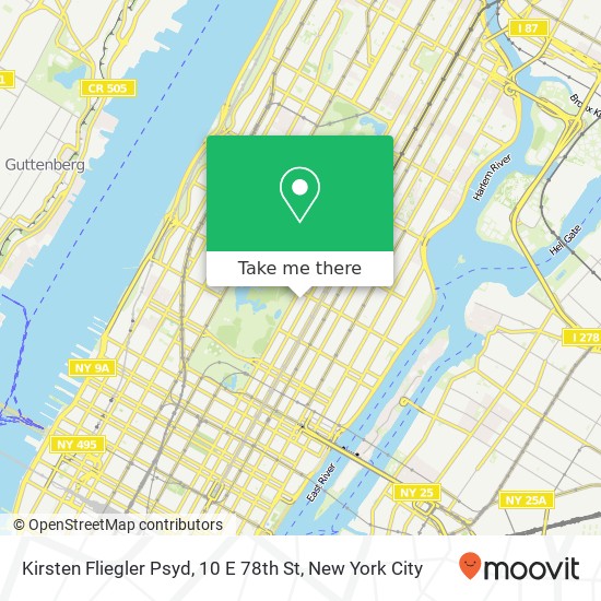 Mapa de Kirsten Fliegler Psyd, 10 E 78th St