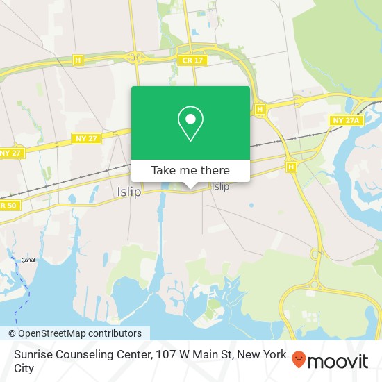 Mapa de Sunrise Counseling Center, 107 W Main St
