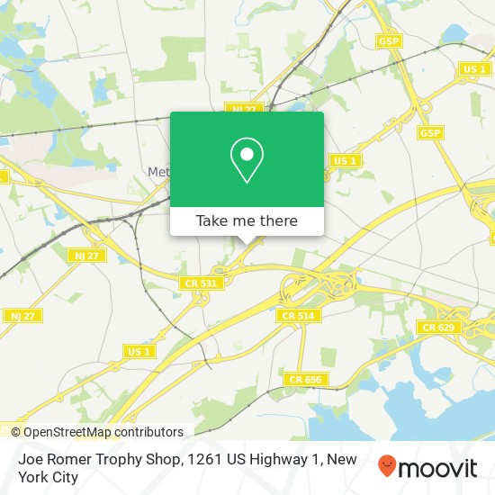 Mapa de Joe Romer Trophy Shop, 1261 US Highway 1